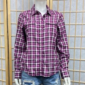 ⭐️North Face Purple Plaid Shirt [M18]